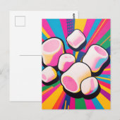 Pop-Art-Marshmallow-Explosion Postkarte (Vorne/Hinten)