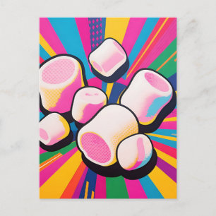 Pop-Art-Marshmallow-Explosion Postkarte