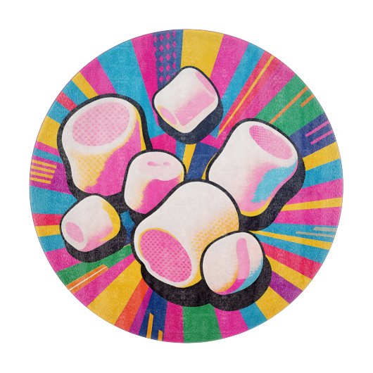 Pop-Art-Marshmallow-Explosion Schneidebrett (Vorderseite)