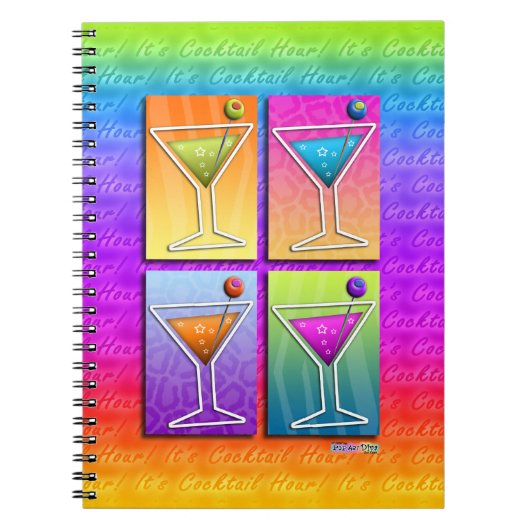 Pop Art MARTINIS NOTEBOOK - DIARY - JOURNAL Notizblock (Vorderseite)