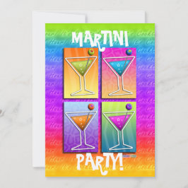 Pop Art MARTINIS Party Einladung (12x18)