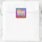 Pop Art MARTINIS STICKER (sq) (Tasche)