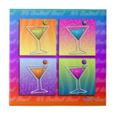 Pop Art Martinis Tile - Untersetzer - Trivet (Vorderseite)