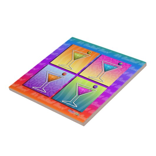 Pop Art Martinis Tile - Untersetzer - Trivet (Seite)