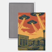 Pop Art MCM Alien Invasion Magnet (Vorderseite/Rückseite)
