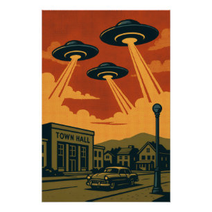 Pop Art MCM Alien Invasion Poster
