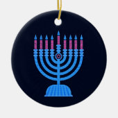 Pop Art Menorah Keramik Ornament (Vorne)