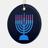 Pop Art Menorah Keramik Ornament (Links)
