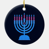 Pop Art Menorah Keramik Ornament (Hinten)