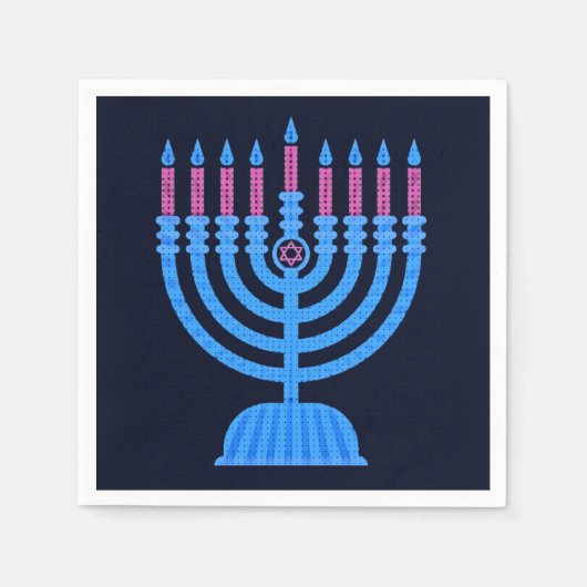 Pop Art Menorah Napkins Serviette (Vorderseite)