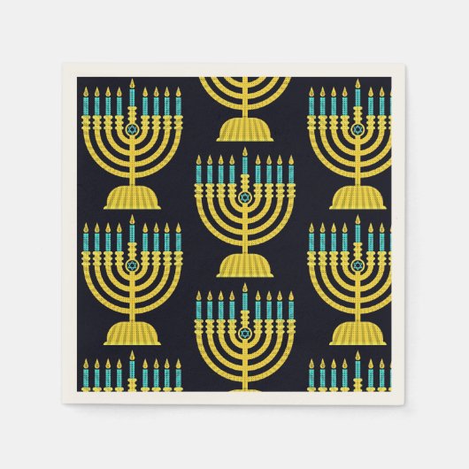 Pop Art Menorah Napkins Serviette (Vorderseite)