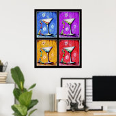Pop Art Mermaid Martinis Poster (Heimbüro)