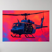 Pop Art Militärhubschrauber - Luftfahrtszene Poster (Vorne)