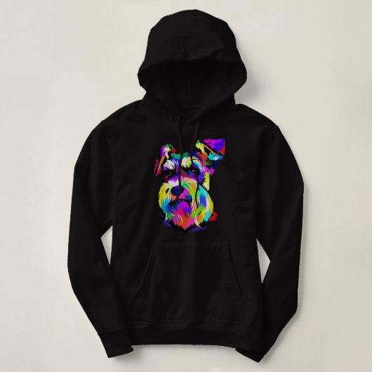 Pop Art Miniatur Schnauzer Dog Tierfreunde Behalte Hoodie (Design vorne)