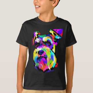 Pop Art Miniatur Schnauzer Dog Tierfreunde Behalte T-Shirt