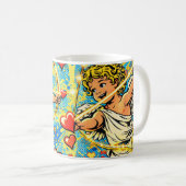 Pop-Art mit zwei Cupids beim Spielen Kaffeetasse (VorderseiteRechts)