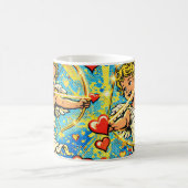 Pop-Art mit zwei Cupids beim Spielen Kaffeetasse (Mittel)