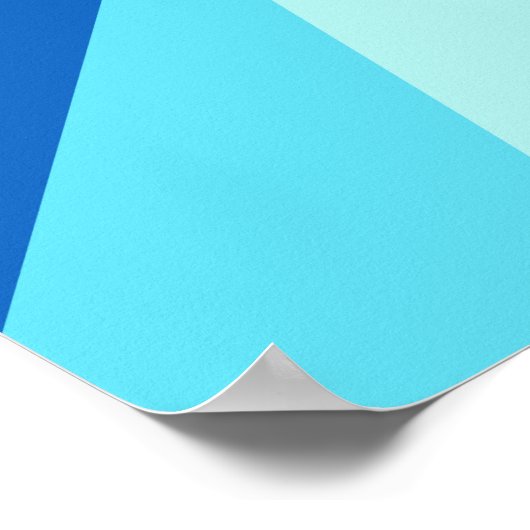 Pop Art Modern 60er Funky Geometric Rays in Blue Poster (Ecke)