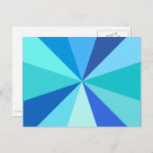 Pop Art Modern 60er Funky Geometric Rays in Blue Postkarte (Vorne/Hinten)