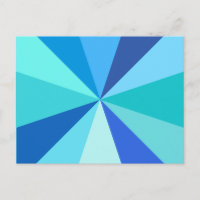 Pop Art Modern 60er Funky Geometric Rays in Blue
