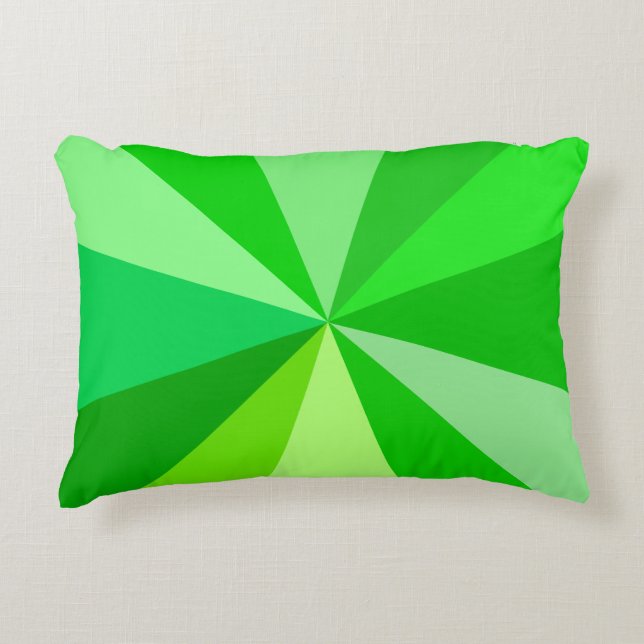 Pop Art Modern 60er Funky Geometric Rays in Green Dekokissen (Vorderseite)