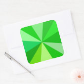 Pop Art Modern 60er Funky Geometric Rays in Green Quadratischer Aufkleber (Umschlag)