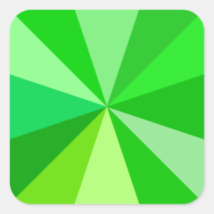 Pop Art Modern 60er Funky Geometric Rays in Green Quadratischer Aufkleber