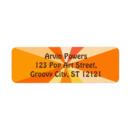 Pop Art Modern 60er Funky Geometric Rays in Orange (Vorne)