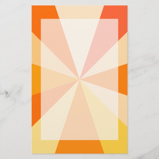 Pop Art Modern 60er Funky Geometric Rays in Orange Briefpapier (Vorderseite)