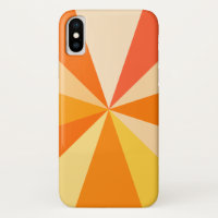 Pop Art Modern 60er Funky Geometric Rays in Orange