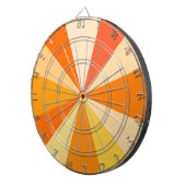 Pop Art Modern 60er Funky Geometric Rays in Orange Dartscheibe (Vorderseite rechts)