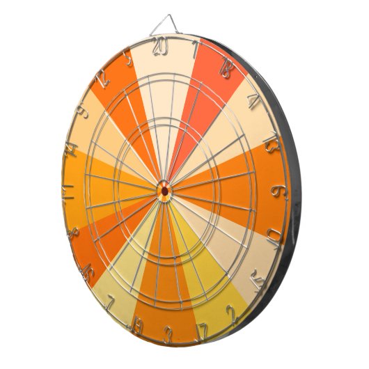 Pop Art Modern 60er Funky Geometric Rays in Orange Dartscheibe (Vorderseite rechts)
