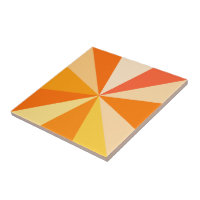 Pop Art Modern 60er Funky Geometric Rays in Orange