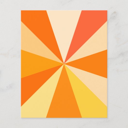 Pop Art Modern 60er Funky Geometric Rays in Orange Flyer (Vorne)