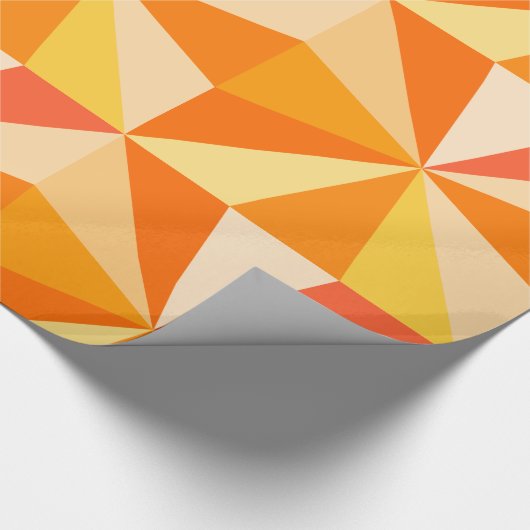 Pop Art Modern 60er Funky Geometric Rays in Orange Geschenkpapier (Ecke)