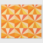 Pop Art Modern 60er Funky Geometric Rays in Orange Geschenkpapier (Flach)