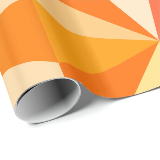 Pop Art Modern 60er Funky Geometric Rays in Orange Geschenkpapier (Rolleneckpunkt)