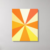 Pop Art Modern 60er Funky Geometric Rays in Orange Leinwanddruck (Vorderseite)