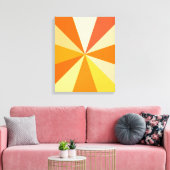 Pop Art Modern 60er Funky Geometric Rays in Orange Leinwanddruck (Insitu (Wohnzimmer))
