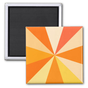 Pop Art Modern 60er Funky Geometric Rays in Orange Magnet
