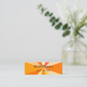 Pop Art Modern 60er Funky Geometric Rays in Orange Mini Visitenkarte (Stehend Vorderseite)