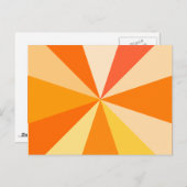 Pop Art Modern 60er Funky Geometric Rays in Orange Postkarte (Vorne/Hinten)