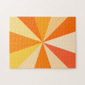 Pop Art Modern 60er Funky Geometric Rays in Orange Puzzle (Horizontal)