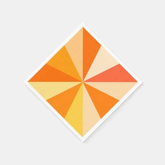 Pop Art Modern 60er Funky Geometric Rays in Orange Serviette (Ecke)