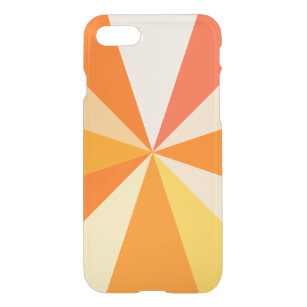 Pop Art Modern 60er Funky Geometric Rays in Orange iPhone SE/8/7 Hülle