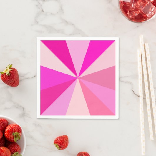 Pop Art Modern 60er Funky Geometric Rays in rosa Serviette (Beispiel)