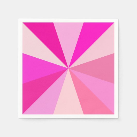 Pop Art Modern 60er Funky Geometric Rays in rosa Serviette (Vorderseite)
