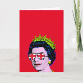 Pop Art Modern Fun HM Queen in Union Jack Brillen Karte (Vorderseite)