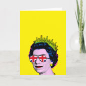 Pop Art Modern Fun HM Queen in Union Jack Brillen Karte (Vorderseite)