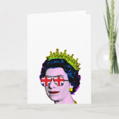 Pop Art Modern Fun HM Queen in Union Jack Brillen Karte (Vorderseite)